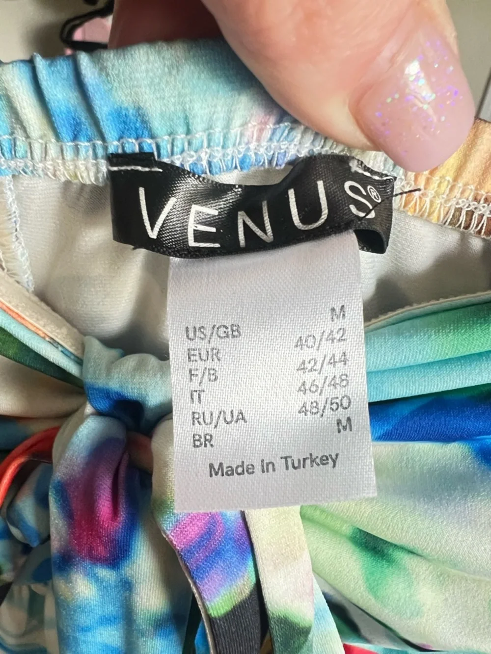 VENUS Multicolor Tie-Front Maxi Dress in Aqua, Blue, Pink and Leopard Print - Picture 2 of 8